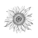 a sunflower, willow tree branch, and meadow flowers tattoo design idea