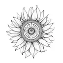 a sunflower, willow tree branch, and meadow flowers tattoo design idea