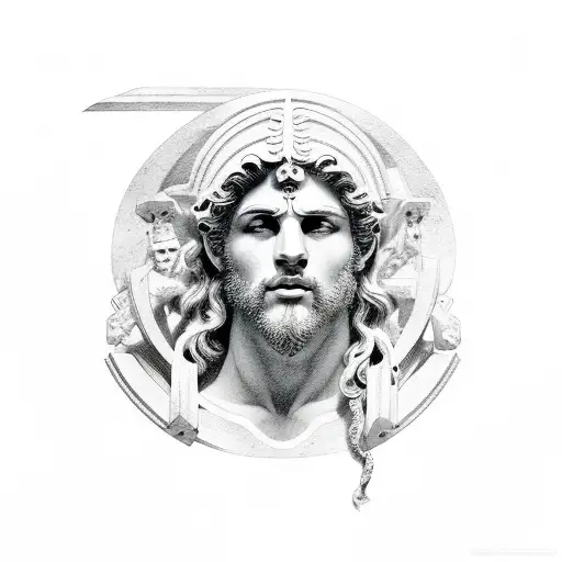Greek God Apollo Symbols tattoo design idea