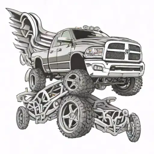 lifted dodge truck 2500 tattoo design idea