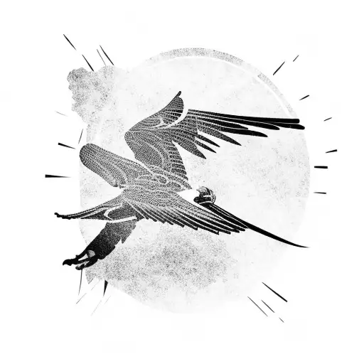 Andean condor silhouette  tattoo design idea