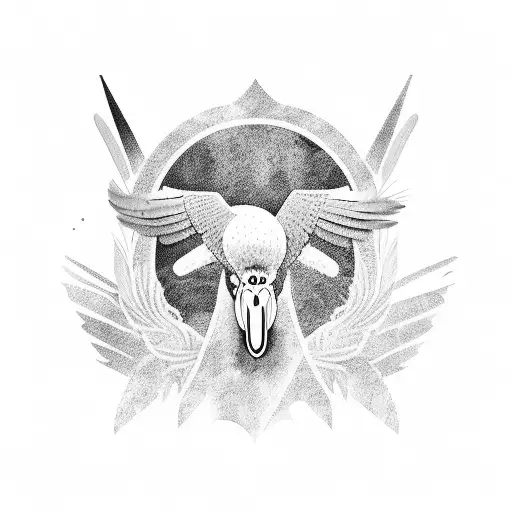 Andean condor silhouette  tattoo design idea