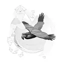 Andean condor flying over the Colombian mountains tattoo design idea