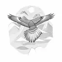Andean condor flying over the Colombian mountains tattoo design idea