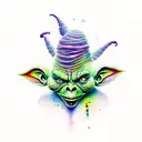 trippy rainbow goblins tattoo design idea