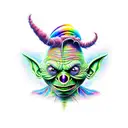 trippy rainbow goblins tattoo design idea