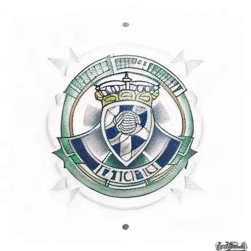 A traditional-style tattoo depicting the flags of Celtic Football Club, MacDonald of Clan Ranald, and Scotland combined in a creative way tattoo design idea
