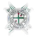 A traditional-style tattoo depicting the flags of Celtic Football Club, MacDonald of Clan Ranald, and Scotland combined in a creative way tattoo design idea