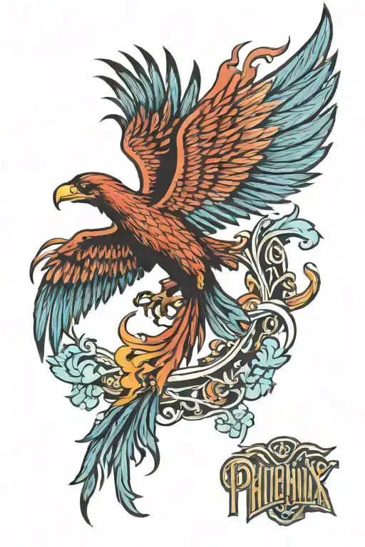 phoenix trans flag color tattoo tattoo design idea