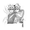 itachi and naruto fighting  tattoo design idea