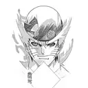 itachi and naruto fighting  tattoo design idea