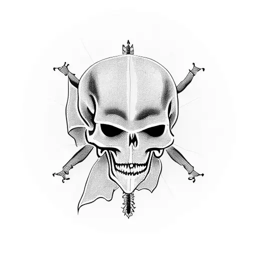 A cloak wrapped around a skeleton tattoo design idea