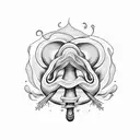 A psychedelic mushroom surrounded by swirling smoke tattoo design idea