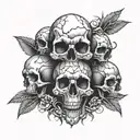 Skulls with hear no evil see no evil and speak no evil in a mist  tattoo design idea