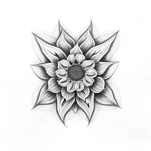 half on the left is butterflies and half on the right are sunflowers tattoo design idea