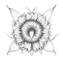 Butterfly and sunflower tattoo design idea