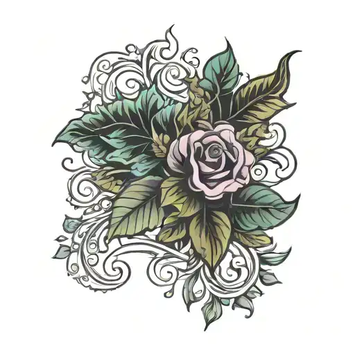 paisley and ivy  tattoo design idea