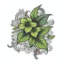 paisley and ivy  tattoo design idea