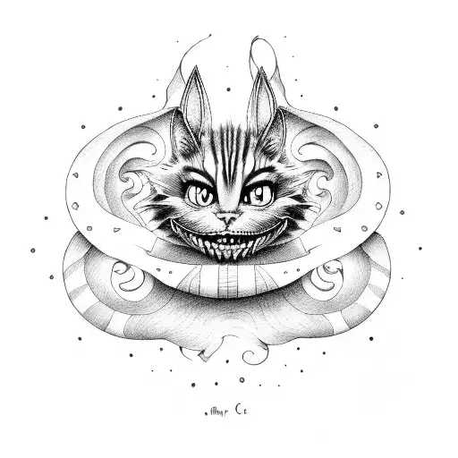The Cheshire Cat in Alice's Adventures in Wonderland tattoo design idea