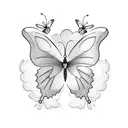 Butterflies and clouds tattoo design idea
