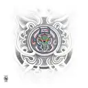 ajolote azteca tattoo design idea