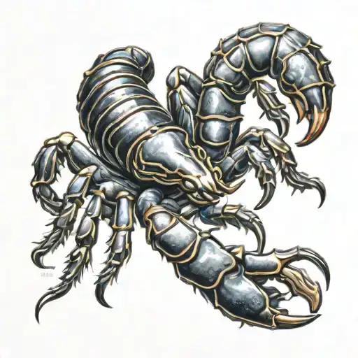 dark theme scorpion crawling tattoo design idea