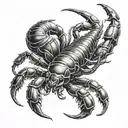 dark theme scorpion crawling tattoo design idea