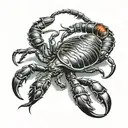 dark theme scorpion crawling tattoo design idea