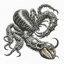 dark theme scorpion crawling tattoo design idea
