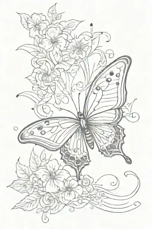 butterfly with year 1999 tattoo design idea