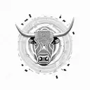 bull tattoo design idea