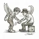 Tattoo of father and son whose father died tattoo design idea