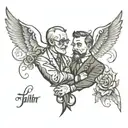 Tattoo of father and son whose father died tattoo design idea