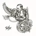 Tattoo of father and son whose father died tattoo design idea