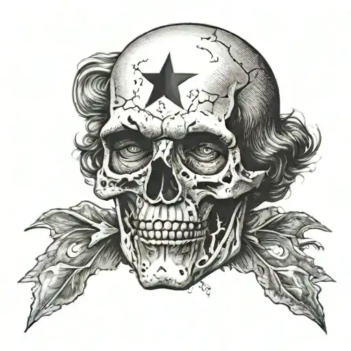 Benjamin Franklin skull with 28th infantry division PA patch  tattoo design idea