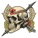 Benjamin Franklin skull with 28th infantry division PA patch  tattoo design idea