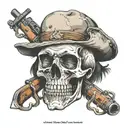 Benjamin Franklin skull with the 28 Infantry division logo with the outline of the continent Africa with crossed rifles  tattoo design idea