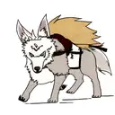 viking wolf  tattoo design idea