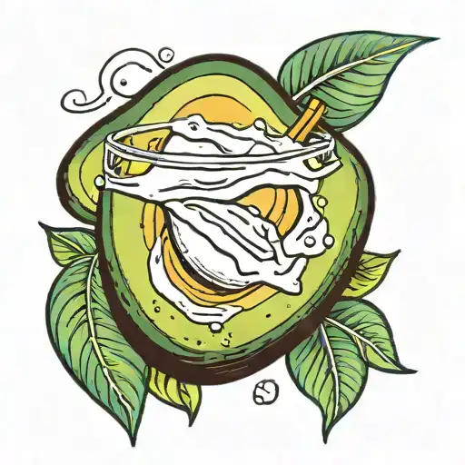 avocado and milk tattoo design idea