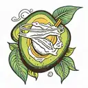 avocado and milk tattoo design idea