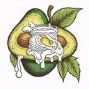 avocado and milk tattoo design idea