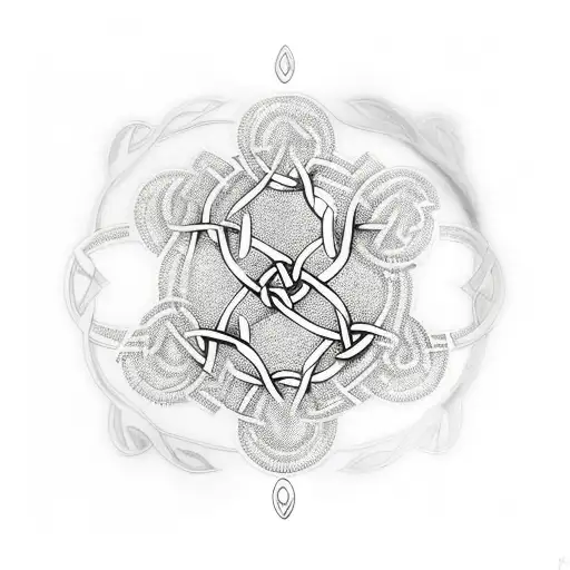celtic tree of life, reflected, asymmetric  tattoo design idea