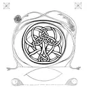 celtic tree of life, reflected, asymmetric  tattoo design idea