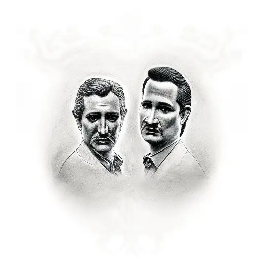 cruz con un guerrero romano dentro tattoo design idea