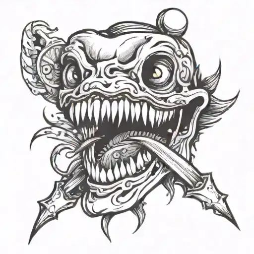 teeth tattoo design idea