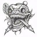 teeth tattoo design idea