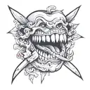 teeth tattoo design idea