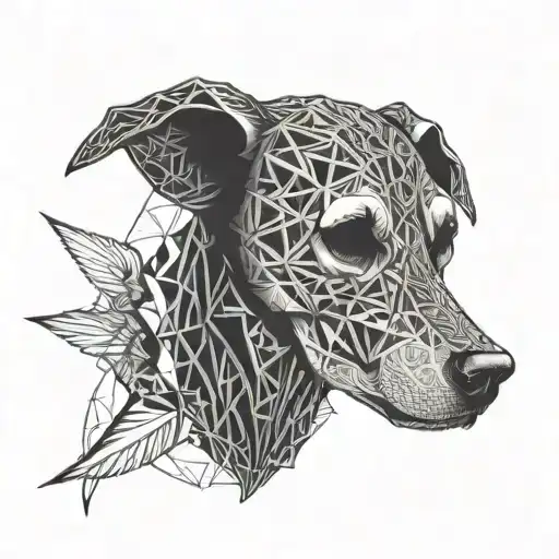 bird dog skull  tattoo design idea