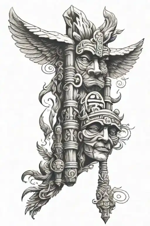 totem pole tattoo design idea