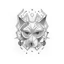 lucky and power tattoo design idea